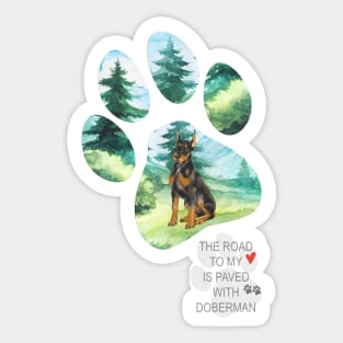 Pawprint Doberman Sticker